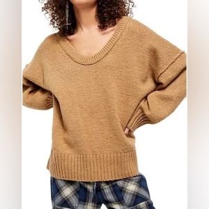 Free People Brookside Camel Sweater